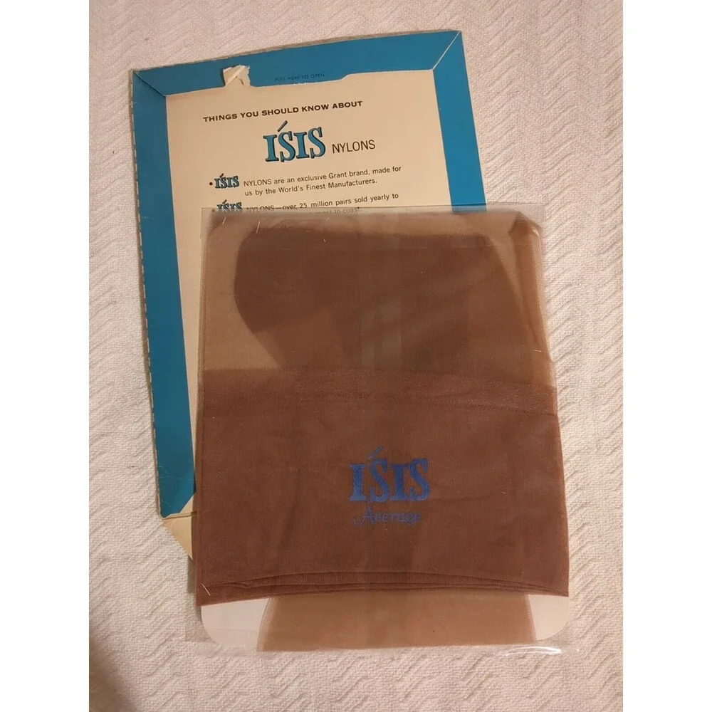Vintage 222 Mesh 9 1/2 - 10 1/2 ISIS Nylon Stockings 1 Pair Hosiery New Beige